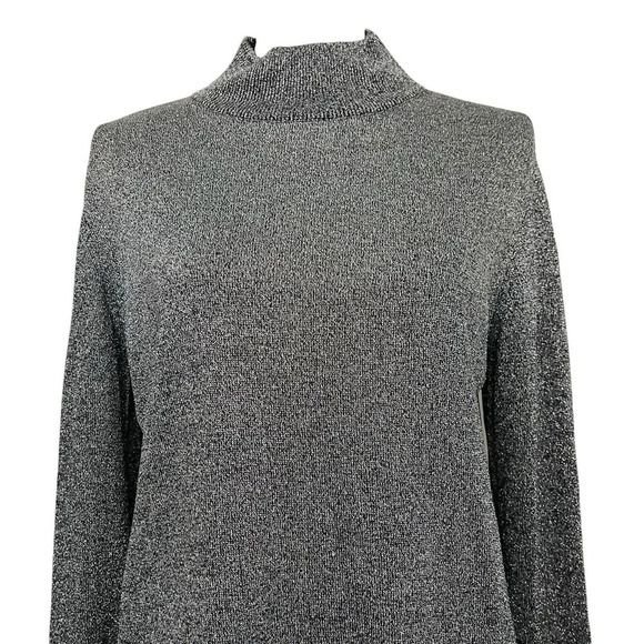 Nordstrom Silk Blend Mock Neck Pullover Sweater Size L Shimmer - Picture 5 of 8